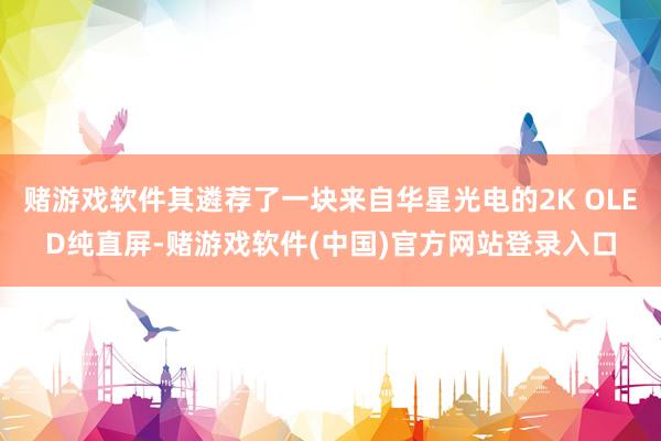 赌游戏软件其遴荐了一块来自华星光电的2K OLED纯直屏-赌游戏软件(中国)官方网站登录入口