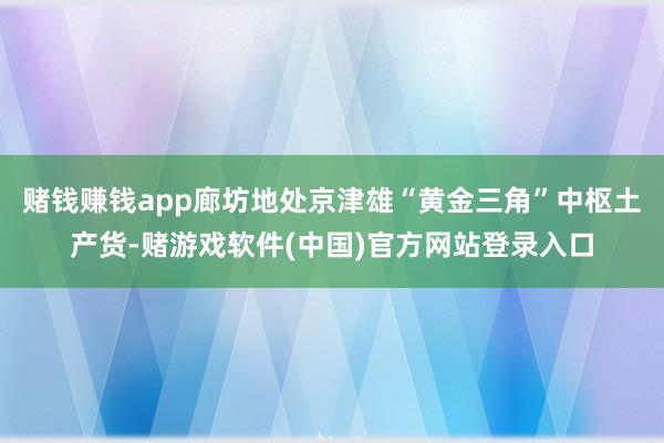 赌钱赚钱app廊坊地处京津雄“黄金三角”中枢土产货-赌游戏软件(中国)官方网站登录入口