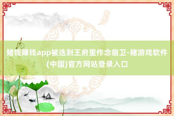 赌钱赚钱app被选到王府里作念宿卫-赌游戏软件(中国)官方网站登录入口