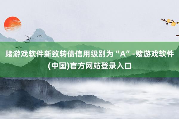 赌游戏软件新致转债信用级别为“A”-赌游戏软件(中国)官方网站登录入口