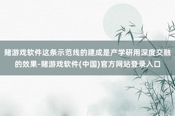 赌游戏软件这条示范线的建成是产学研用深度交融的效果-赌游戏软件(中国)官方网站登录入口