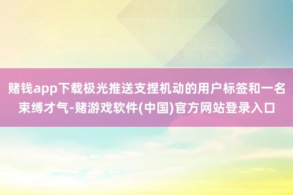 赌钱app下载极光推送支捏机动的用户标签和一名束缚才气-赌游戏软件(中国)官方网站登录入口